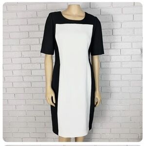 NWT Club Monaco Rimoni Geometric Black White Dress Sz 8